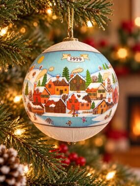 1979 Hallmark Keepsake The Love Filled Home Satin Christmas Ornament Vintage